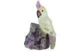 Фигурка попугай с хохолком микро из горного хрусталя. Вес 40-60 гр.