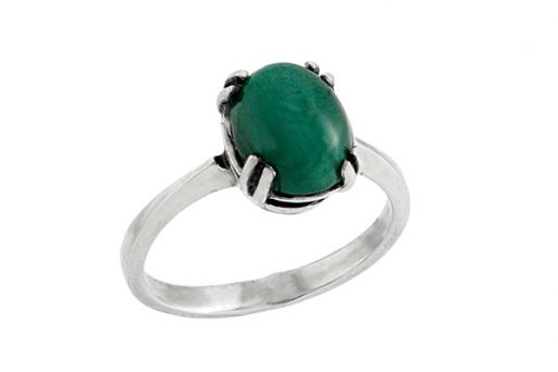 Серебряное кольцо с малахитом 56082 купить в магазине Самоцветы мира