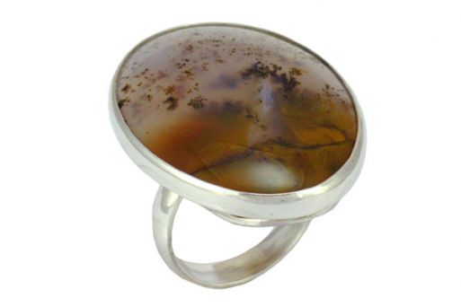 Серебряное кольцо с пейзажным агатом 56171 купить в магазине Самоцветы мира