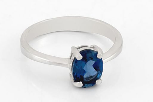 Серебряное кольцо с лондон топазом 58201 купить в магазине Самоцветы мира
