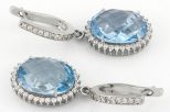 Серьги из серебра с топазом