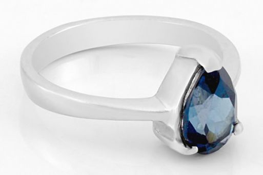 Серебряное кольцо с лондон топазом 58216 купить в магазине Самоцветы мира
