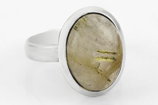 Серебряное кольцо с кварцем волосатиком 58470 купить в магазине Самоцветы мира