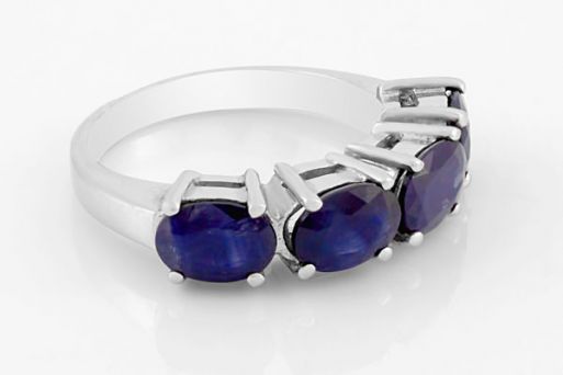 Серебряное кольцо с сапфиром  59093 купить в магазине Самоцветы мира
