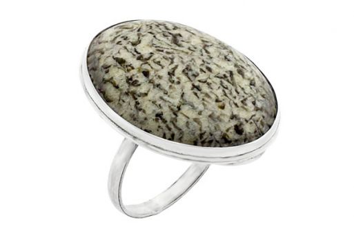 Серебряное кольцо с пегматитом 60702 купить в магазине Самоцветы мира