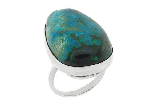 Серебряное кольцо с хризоколлой 60776 купить в магазине Самоцветы мира