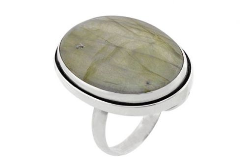Серебряное кольцо с лабрадором 60789 купить в магазине Самоцветы мира
