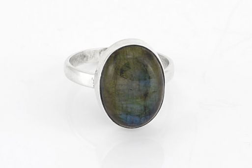 Серебряное кольцо с лабрадором 61029 купить в магазине Самоцветы мира
