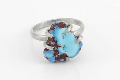 Мельхиоровое кольцо с бирюзой 61276 купить в магазине Самоцветы мира