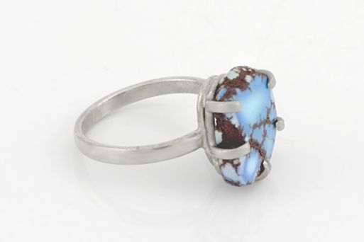 Мельхиоровое кольцо с бирюзой 61277 купить в магазине Самоцветы мира
