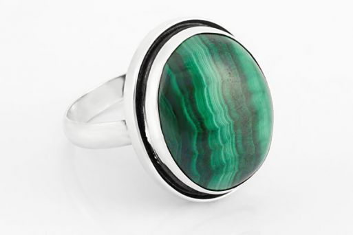 Серебряное кольцо с малахитом 61353 купить в магазине Самоцветы мира