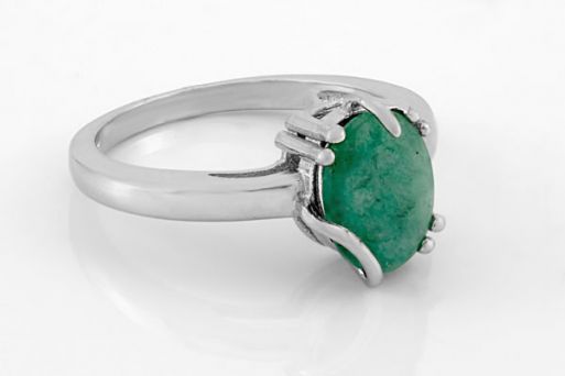 Серебряное кольцо с изумрудом 61634 купить в магазине Самоцветы мира