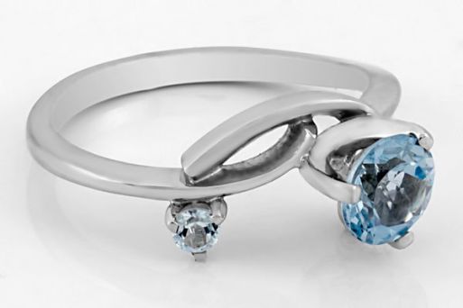 Серебряное кольцо с топазом 61769 купить в магазине Самоцветы мира