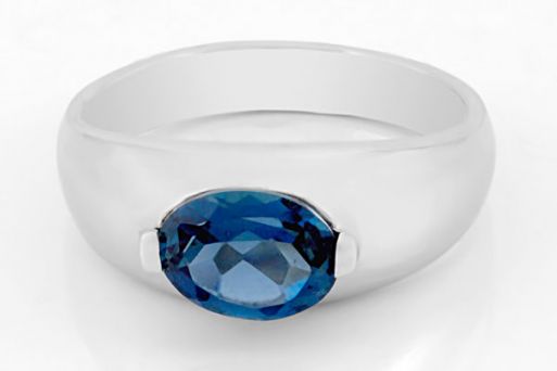 Серебряное кольцо с лондон топазом 61784 купить в магазине Самоцветы мира