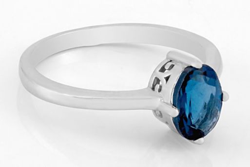 Серебряное кольцо с лондон топазом 61785 купить в магазине Самоцветы мира