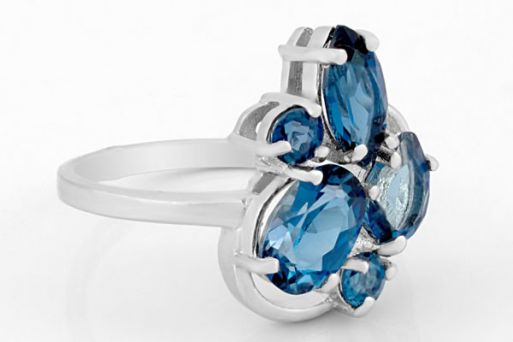 Серебряное кольцо с лондон топазом 61786 купить в магазине Самоцветы мира