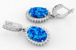 Серьги из серебра опалом синтетическим