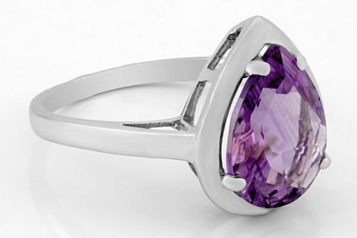 Серебряное кольцо с аметистом 62093 купить в магазине Самоцветы мира