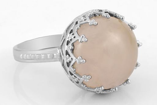 Серебряное кольцо с розовым кварцем 62126 купить в магазине Самоцветы мира