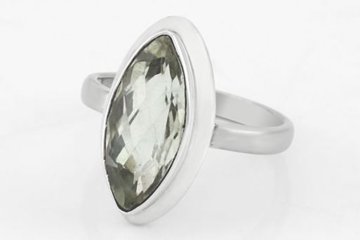 Серебряное кольцо с празиолитом 62631 купить в магазине Самоцветы мира