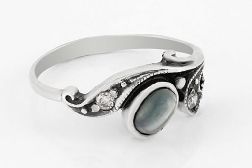 Серебряное кольцо с кошачьим глазом 63183 купить в магазине Самоцветы мира