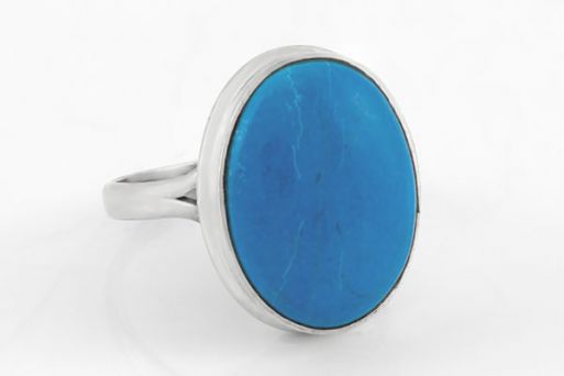 Серебряное кольцо с бирюзой 63406 купить в магазине Самоцветы мира