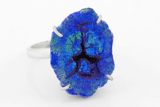 Мельхиоровое кольцо с азуритом 63503 купить в магазине Самоцветы мира