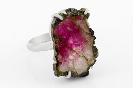 Мельхиоровое кольцо с турмалином 63507 купить в магазине Самоцветы мира