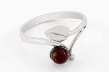 Кольцо из серебра с янтарём яблоко шар 6 мм 63960
