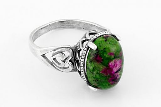 Мельхиоровое кольцо с цоизитом 64226 купить в магазине Самоцветы мира