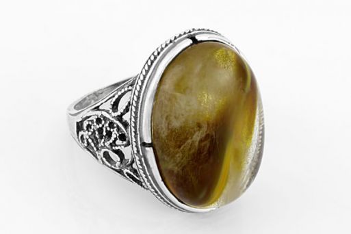 Мельхиоровое кольцо с агатом 64245 купить в магазине Самоцветы мира