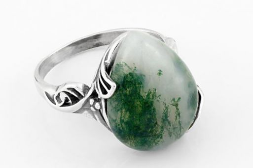 Мельхиоровое кольцо с агатом 64248 купить в магазине Самоцветы мира