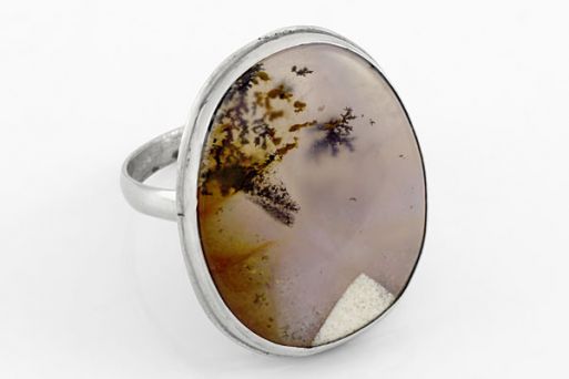 Мельхиоровое кольцо с агатом 64419 купить в магазине Самоцветы мира