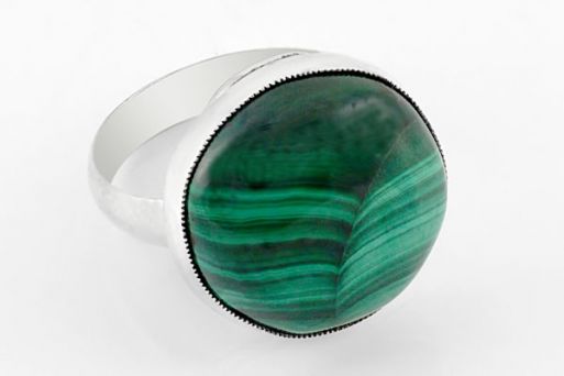 Серебряное кольцо с малахитом 64497 купить в магазине Самоцветы мира