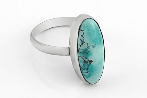 Серебряное кольцо с бирюзой 64514 купить в магазине Самоцветы мира