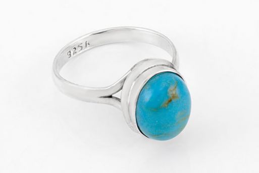 Серебряное кольцо с бирюзой 66109 купить в магазине Самоцветы мира